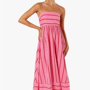 Pink Striped Maxi Dress